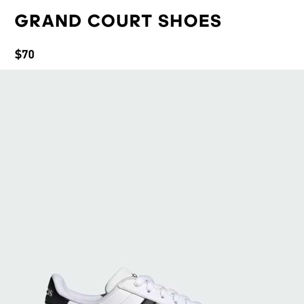 Adidas Grand Court Shoes - White and Black